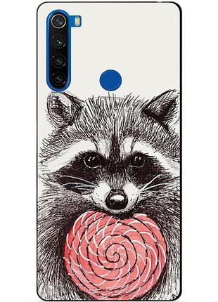 Силіконовий чохол бампер для xiaomi redmi note 8t з малюнком єнот