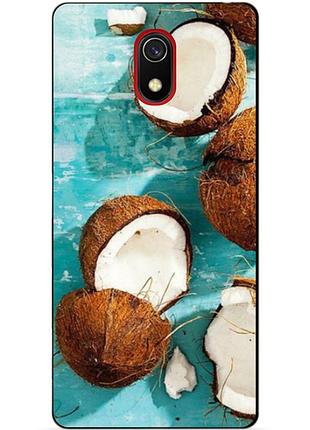Силиконовый бампер чехол для xiaomi redmi 8a с рисунком кокосы