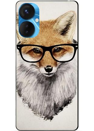 Силиконовый бампер чехол для tecno spark 9 pro с рисунком лиса