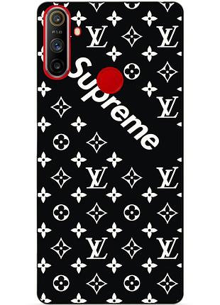 Силиконовый чехол бампер для realme c3 с рисунком supreme