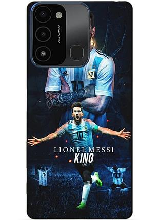 Силіконовий бампер чохол для tecno spark go 2022/spark 8c з малюнком messi ango