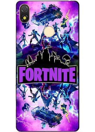 Силіконовий бампер чохол для tecno pop 3 з малюнком fortnite marvel