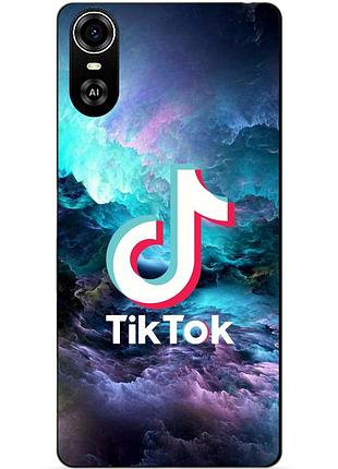 Силиконовый бампер чехол для zte blade a31 plus с рисунком tik tok
