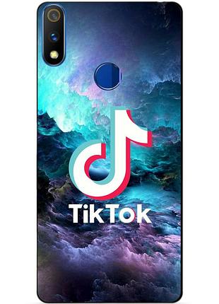 Силиконовый чехол бампер для realme 3 pro с рисунком tik tok