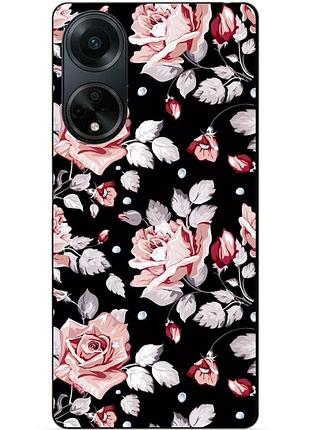 Силіконовий бампер чохол для oppo a98 з малюнком троянди квіти