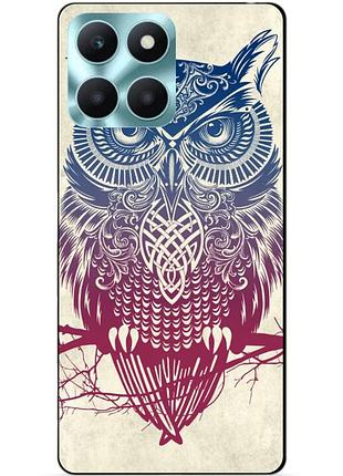 Чехол силиконовый бампер для huawei honor x6a с рисунком сова