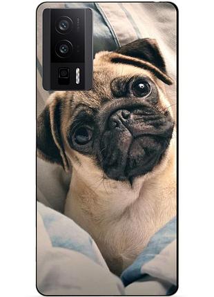 Силіконовий чохол бампер для xiaomi poco f5 pro з малюнком фото мопс