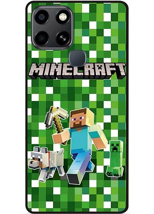Силіконовий чохол бампер для infinix smart 6 стів minecraft кріпер майнкрафт