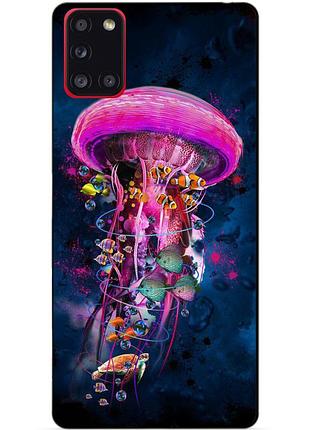 Силіконовий бампер чохол для samsung a31 з малюнком медуза