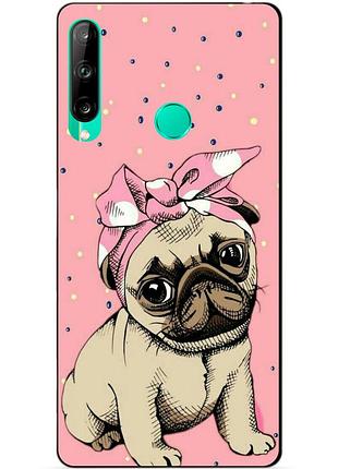 Силиконовый чехол бампер для huawei p40 lite e с рисунком мопс