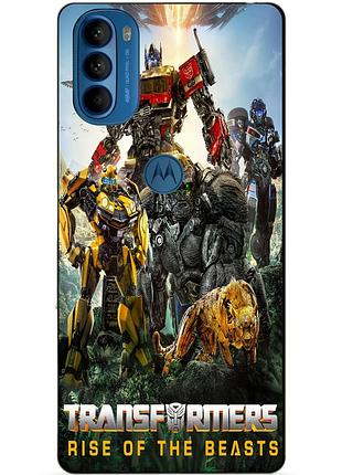 Силиконовый чехол бампер для motorola moto g41 звероботы трансформеры transformers