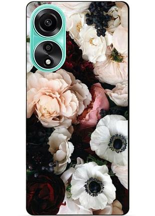Силіконовий чохол бампер для oppo a78 з малюнком маки квіти