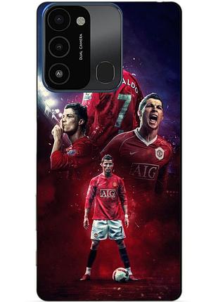 Силіконовий бампер чохол для tecno spark go 2022/spark 8c з малюнком ronaldo mu