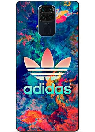 Силіконовий чохол бампер для xiaomi redmi note 9 з малюнком адідас