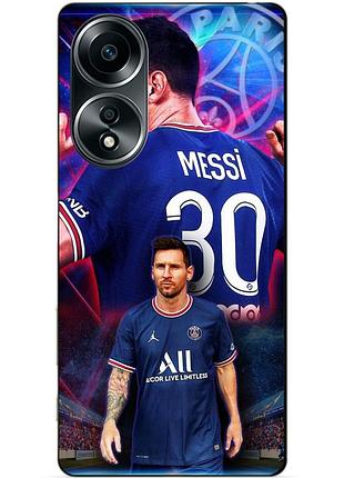 Силіконовий бампер чохол для oppo a58 з малюнком мессі псж messi