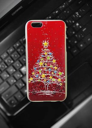 Чохол силіконовий бампер для iphone 6 з малюнком новорічна ялинка різдво