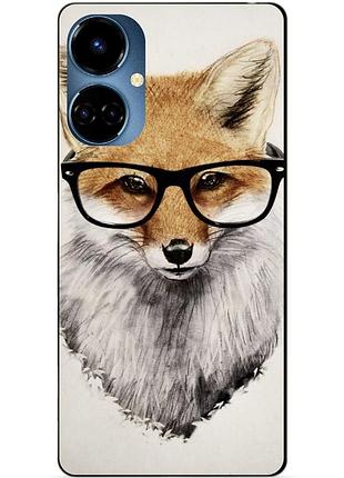 Силіконовий бампер чохол для tecno camon 19/19 pro з малюнком лиса