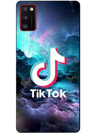Силиконовый бампер чехол для samsung a41 galaxy a415f с рисунком tik tok