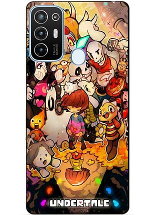 Силиконовый бампер чехол для zte blade a52 с рисунком андертейл undertale