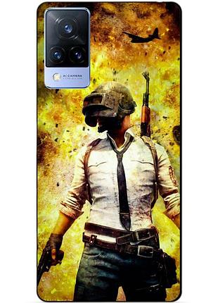 Силиконовый бампер чехол для vivo v21 с рисунком пабг