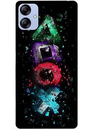 Силиконовый бампер чехол для samsung a04e с рисунком playstation