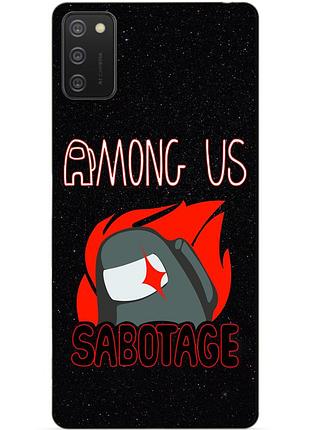 Силіконовий бампер чохол для samsung a02s з малюнком саботаж among us