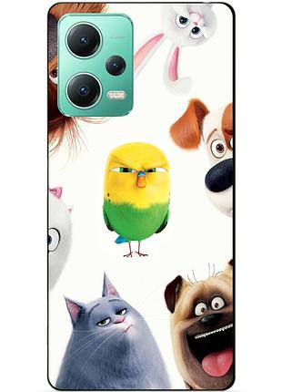 Силиконовый чехол бампер для xiaomi redmi note 12 5g с рисунком тайная жизнь домашних животных