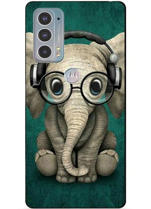 Силіконовий чохол бампер для motorola edge 20 з малюнком слоник