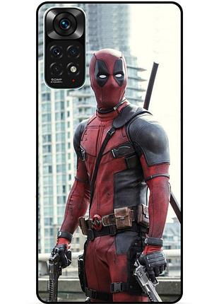 Силиконовый бампер чехол для xiaomi redmi note 11s / note 11 с рисунком deadpool дэдпул