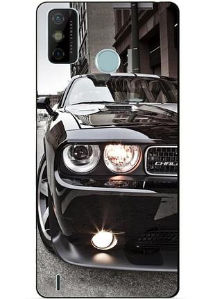 Силиконовый бампер чехол для tecno spark 6 go с рисунком dodge