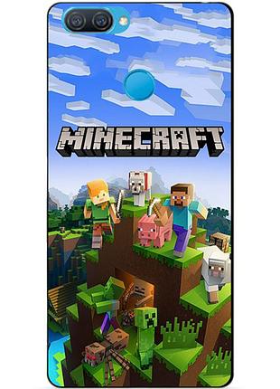 Силиконовый бампер чехол для oppo a12 a5s с рисунком minecraft