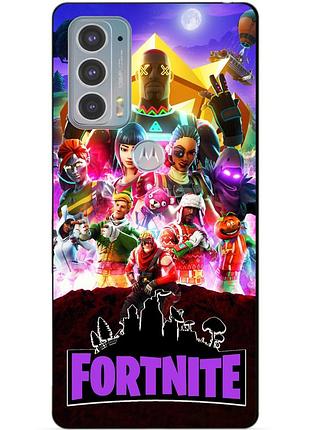 Силіконовий чохол бампер для motorola edge 20 з малюнком fortnite фортнайт