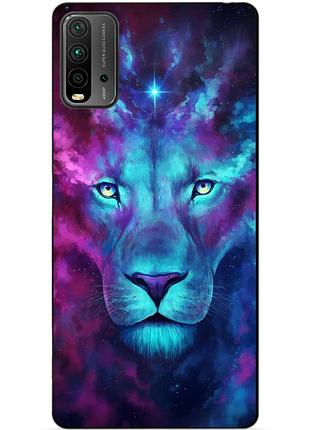 Силиконовый бампер чехол для xiaomi redmi 9t с рисунком космический лев
