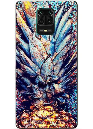 Чехол силиконовый бампер для xiaomi redmi note 9 pro с рисунком ананас