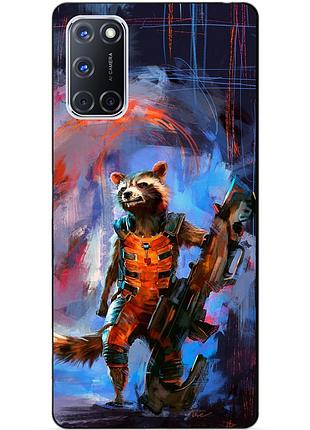 Силіконовий бампер чохол для oppo a72 з малюнком реактивний єнот