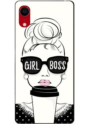 Силиконовый чехол бампер для iphone xr с рисунком girl boss