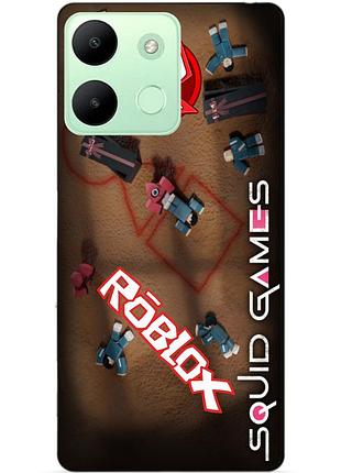 Чехол силиконовый бампер для infinix smart 7 hd с рисунком roblox игра в кальмара роблокс