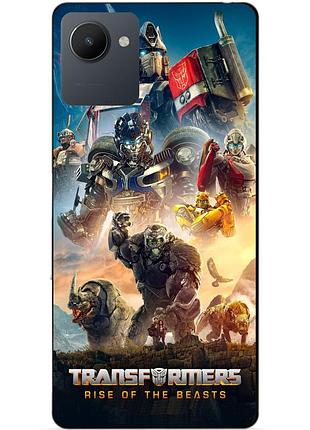 Силиконовый чехол бампер для realme c30s с рисунком трансформеры transformers