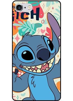 Силиконовый бампер чехол для iphone 6 с рисунком stitch стич