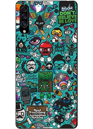 Силиконовый чехол бампер для samsung a30s 2019 galaxy a307f с рисунком стикеры