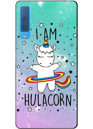 Силиконовый бампер чехол для samsung a7 2018 galaxy a750 с рисунком единорог