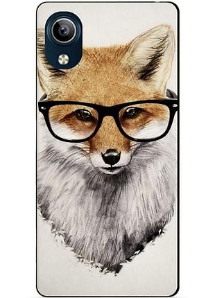 Силиконовый чехол бампер для vivo y1s с рисунком лиса