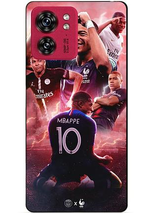 Силиконовый бампер чехол для motorola edge 40 с рисунком килиан мбаппе mbappe