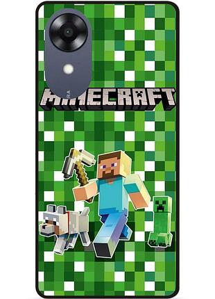 Силіконовий чохол бампер для oppo a17k стів minecraft кріпер майнкрафт
