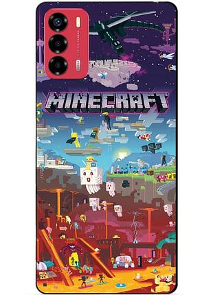 Силіконовий бампер чохол для zte blade v40 vita з грою minecraft майнкрафт