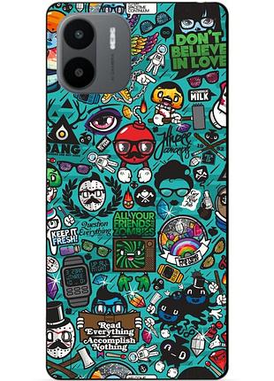 Силиконовый бампер чехол для xiaomi redmi a1/a2 с рисунком стикеры