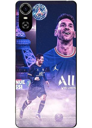 Силіконовий бампер чохол для zte blade a31 plus з малюнком messi psg