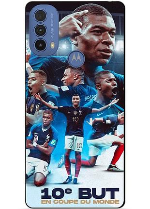 Силиконовый бампер чехол для motorola moto e20 с рисунком мбаппе франция mbappe