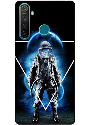 Силиконовый чехол бампер для realme 5 pro с рисунком космонавт