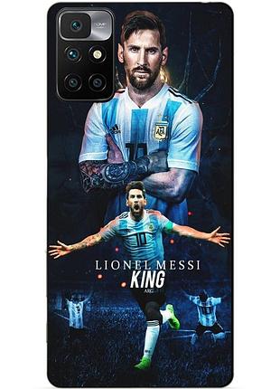 Силиконовый бампер чехол для xiaomi redmi note 11 с рисунком messi аргентина